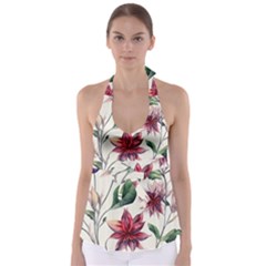 Floral Pattern Babydoll Tankini Top by designsbymallika