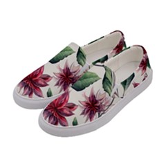 Floral Pattern Women s Canvas Slip Ons by designsbymallika