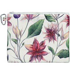 Floral Pattern Canvas Cosmetic Bag (xxxl) by designsbymallika