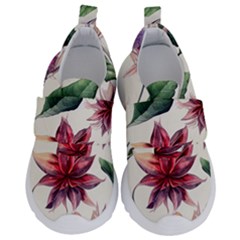 Floral Pattern Kids  Velcro No Lace Shoes by designsbymallika