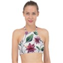 floral pattern Halter Bikini Top View1