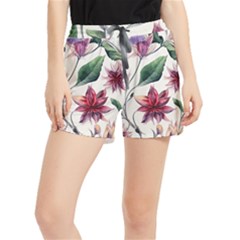 Floral Pattern Women s Runner Shorts by designsbymallika