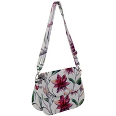 Floral Pattern Saddle Handbag by designsbymallika