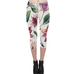 Floral Pattern Capri Leggings  by designsbymallika