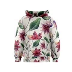 Floral Pattern Kids  Pullover Hoodie by designsbymallika