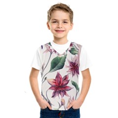 Floral Pattern Kids  Basketball Tank Top by designsbymallika