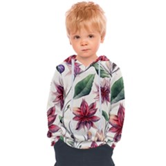 Floral Pattern Kids  Overhead Hoodie