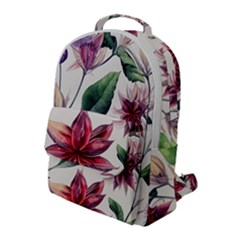 Floral Pattern Flap Pocket Backpack (large) by designsbymallika