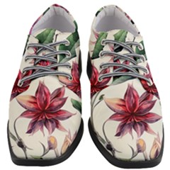 Floral Pattern Women Heeled Oxford Shoes by designsbymallika