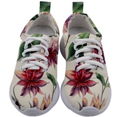 Floral Pattern Kids Athletic Shoes by designsbymallika