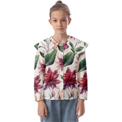 Floral Pattern Kids  Peter Pan Collar Blouse by designsbymallika