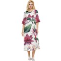 floral pattern Double Cuff Midi Dress View1