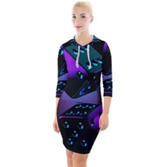 3d Ludo Game,gambling Quarter Sleeve Hood Bodycon Dress by Bangk1t