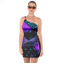 3d Ludo Game,gambling One Shoulder Ring Trim Bodycon Dress by Bangk1t