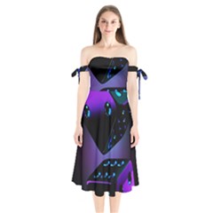 3d Ludo Game,gambling Shoulder Tie Bardot Midi Dress by Bangk1t