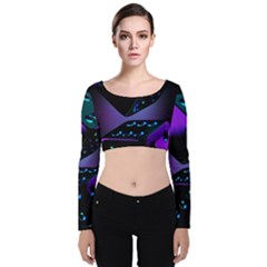 3d Ludo Game,gambling Velvet Long Sleeve Crop Top by Bangk1t