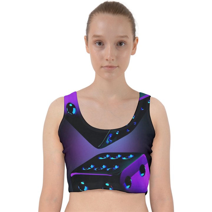 3d Ludo Game,gambling Velvet Racer Back Crop Top