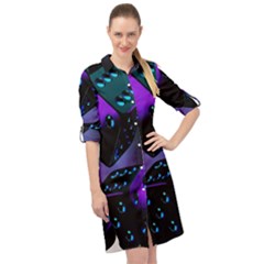 3d Ludo Game,gambling Long Sleeve Mini Shirt Dress by Bangk1t