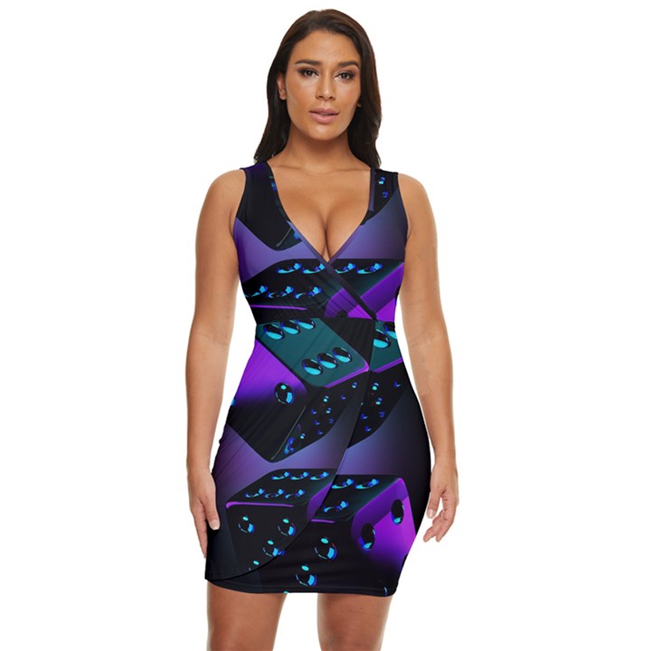 3d Ludo Game,gambling Draped Bodycon Dress