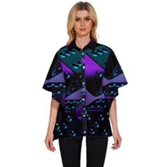 3d Ludo Game,gambling Women s Batwing Button Up Shirt