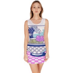 Ramen Kanji Vaporwave Artwork Minimalism Bodycon Dress by Bangk1t