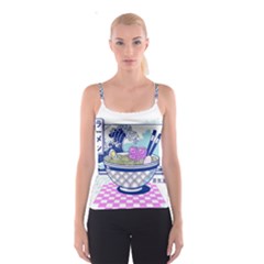 Ramen Kanji Vaporwave Artwork Minimalism Spaghetti Strap Top by Bangk1t