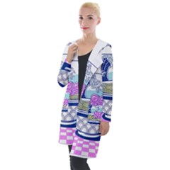 Ramen Kanji Vaporwave Artwork Minimalism Hooded Pocket Cardigan by Bangk1t