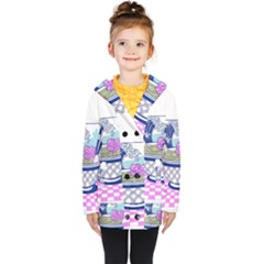 Ramen Kanji Vaporwave Artwork Minimalism Kids  Double Breasted Button Coat by Bangk1t