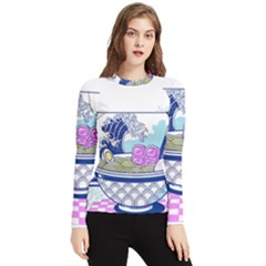 Ramen Kanji Vaporwave Artwork Minimalism Women s Long Sleeve Rash Guard by Bangk1t