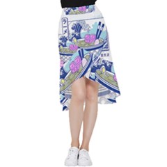 Ramen Kanji Vaporwave Artwork Minimalism Frill Hi Low Chiffon Skirt by Bangk1t