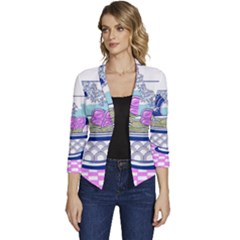 Ramen Kanji Vaporwave Artwork Minimalism Women s Casual 3/4 Sleeve Spring Jacket by Bangk1t