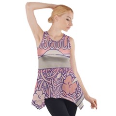 Ramen Kawaii Aesthetic Pink Side Drop Tank Tunic by Bangk1t