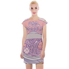 Ramen Kawaii Aesthetic Pink Cap Sleeve Bodycon Dress by Bangk1t