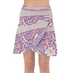 Ramen Kawaii Aesthetic Pink Wrap Front Skirt by Bangk1t