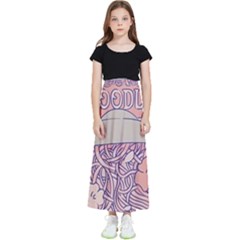 Ramen Kawaii Aesthetic Pink Kids  Flared Maxi Skirt by Bangk1t