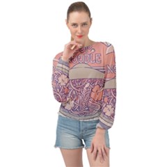 Ramen Kawaii Aesthetic Pink Banded Bottom Chiffon Top by Bangk1t