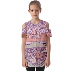 Ramen Kawaii Aesthetic Pink Fold Over Open Sleeve Top by Bangk1t