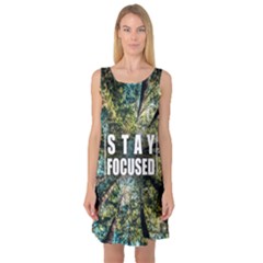 Stay Focused Focus Success Inspiration Motivational Sleeveless Satin Nightdress by Bangk1t