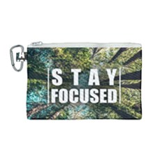 Stay Focused Focus Success Inspiration Motivational Canvas Cosmetic Bag (medium) by Bangk1t