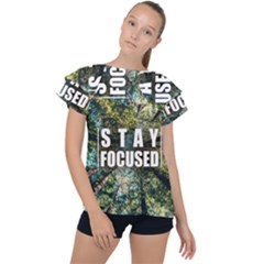 Stay Focused Focus Success Inspiration Motivational Ruffle Collar Chiffon Blouse