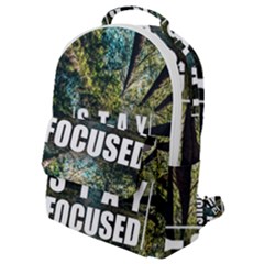 Stay Focused Focus Success Inspiration Motivational Flap Pocket Backpack (small) by Bangk1t