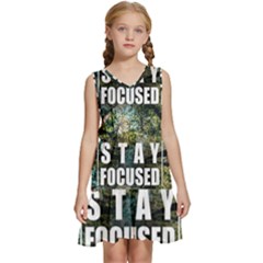 Stay Focused Focus Success Inspiration Motivational Kids  Sleeveless Tiered Mini Dress by Bangk1t