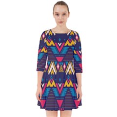 Pattern Colorful Aztec Smock Dress by Ravend