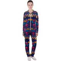 Pattern Colorful Aztec Casual Jacket And Pants Set by Ravend