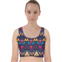 Pattern Colorful Aztec Velvet Racer Back Crop Top View1