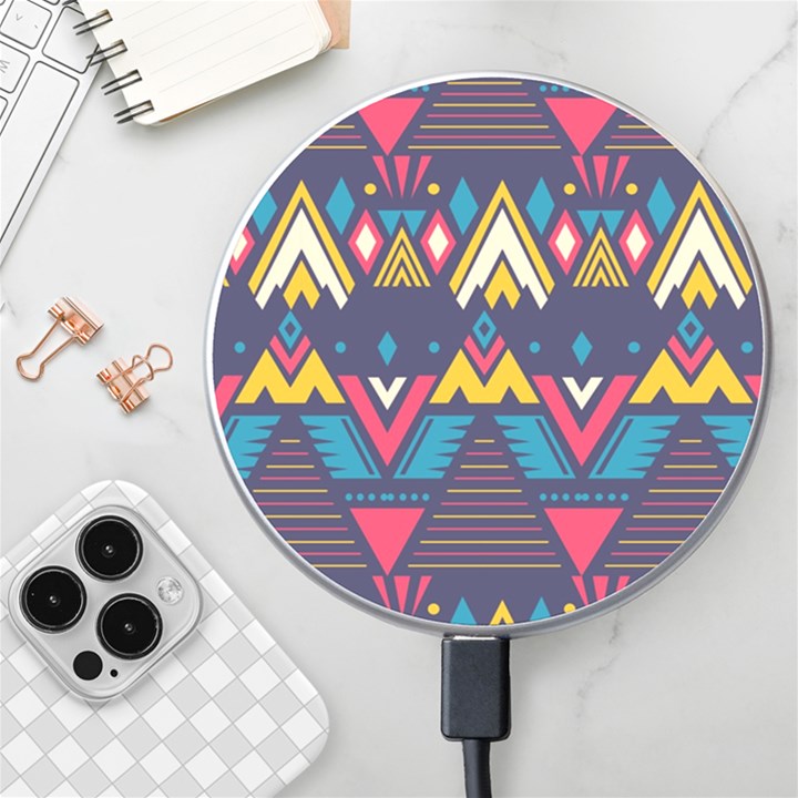 Pattern Colorful Aztec Wireless Fast Charger(White)