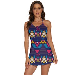 Pattern Colorful Aztec 2-in-1 Flare Activity Dress by Ravend