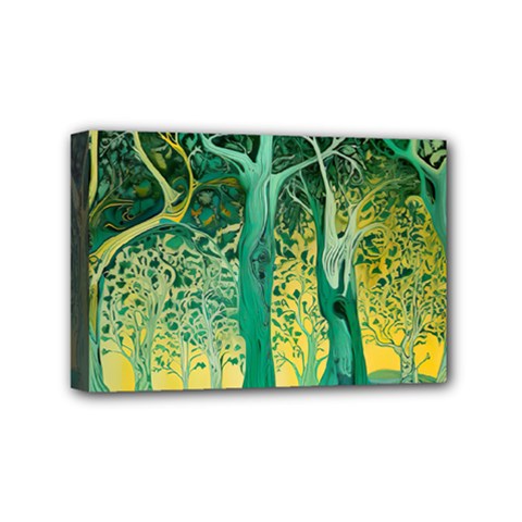 Nature Trees Forest Mystical Forest Jungle Mini Canvas 6  X 4  (stretched) by Ravend