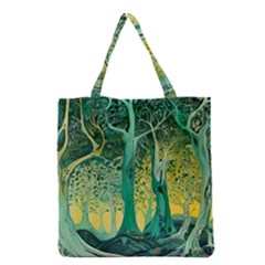 Nature Trees Forest Mystical Forest Jungle Grocery Tote Bag by Ravend