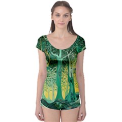 Nature Trees Forest Mystical Forest Jungle Boyleg Leotard  by Ravend